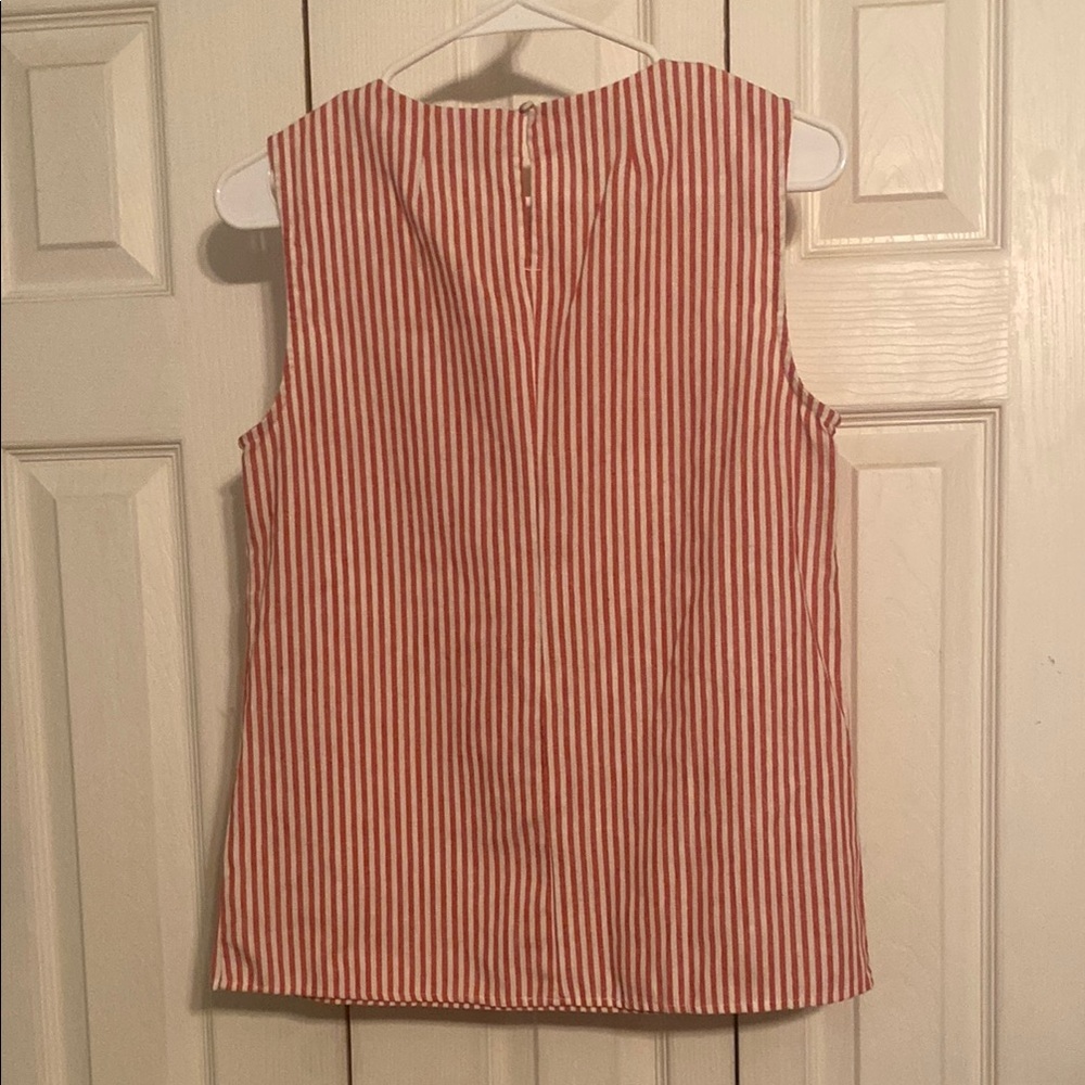 J. Crew Red and White Striped Sleeveless Top - Picture 3 of 3